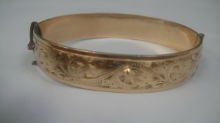 Vintage Antique Hg&s 9ct Gold Metal Core Bangle Bracelet 29 Grams