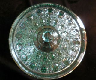 Vintage INDIANA CARNIVAL GLASS Blue Green Iridescent CANDY DISH w/LID GORGEOUS 3