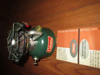 Vintage Coleman 502 - 700 Sportster Stove 3 - 65 Date W/box & Instructions Coleman