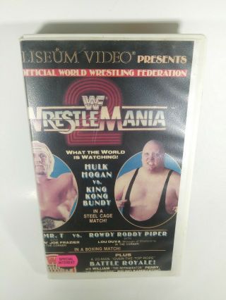 Wwf Wrestlemania 2 Vhs Coliseum Video Wwe Vintage Hogan Vs Bundy
