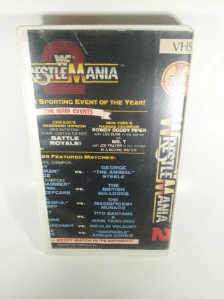 WWF WrestleMania 2 VHS Coliseum Video WWE Vintage Hogan vs Bundy 2