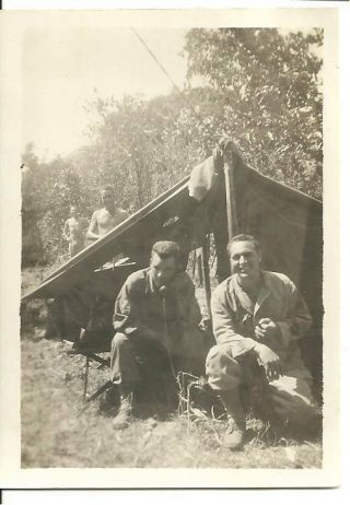 Vintage Photo Wwii Us Military 4 Soldiers Telephone Tent