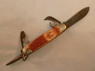 Vintage Imperial Boy Scout Pocket Knife 4 Blades Folding Be Prepared Logo Bsa