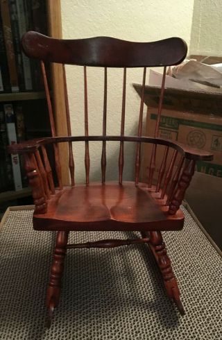 Dark Wood Rocking Chair Collectors Lane For American Girl & 18 " Dolls Vintage