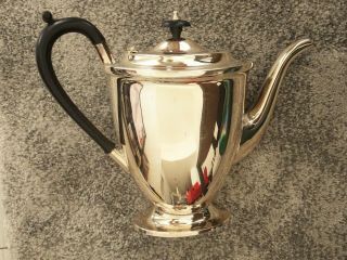 Vintage E.  L.  Silver - Plated Coffee Pot Sheffield England Art Deco