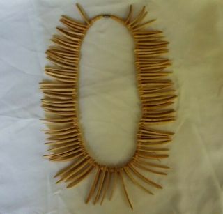 Vintage 1970s Hand Made Wooden Bear Claw Style Necklace Hopi? Arizona