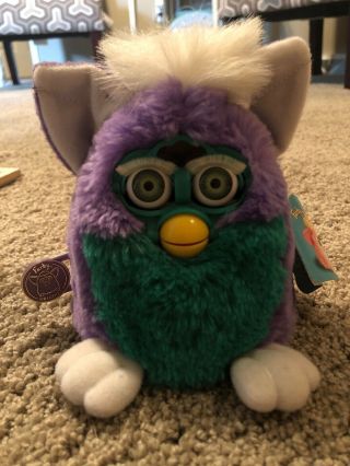 Vintage 90s 1999 Tiger Electronic FURBY Babies Purple Green 70 - 940 2