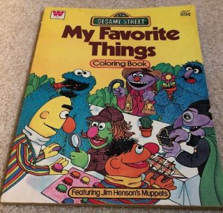 Vintage Sesame Street My Favorite Things Coloring Book Henson 