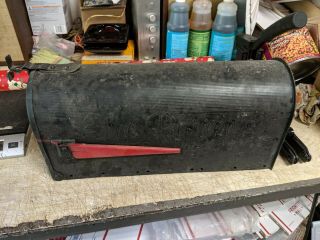 Vintage Steel City Corp Us Mail Metal Mailbox Youngstown Ohio Black Vented Slot