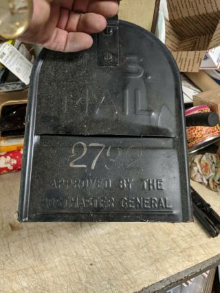 Vintage Steel City Corp US Mail Metal Mailbox Youngstown Ohio Black Vented Slot 3