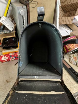 Vintage Steel City Corp US Mail Metal Mailbox Youngstown Ohio Black Vented Slot 4