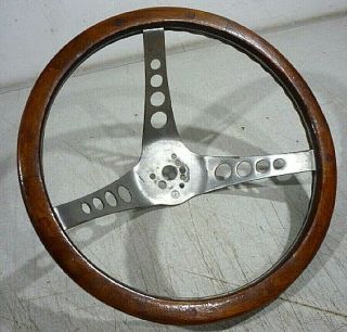 Vintage 3 Spoke Wood Steering Wheel Hot Rod Rat Rod Antique Classic Car Or Boat