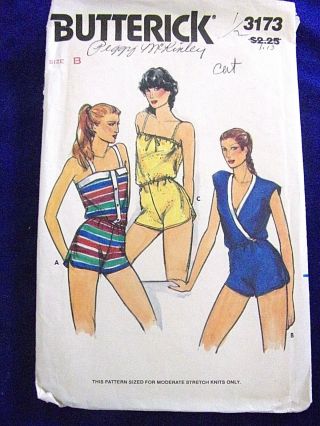 Vintage Butterick 3173 Women Sz 10 - 12 - 14 Jumpsuit Sewing Pattern.