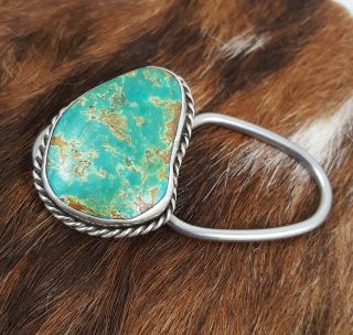 Vintage Sterling Silver Navajo A,  Turquoise Keychain Key Fob Bennett C - 31 Clip 2