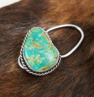 Vintage Sterling Silver Navajo A,  Turquoise Keychain Key Fob Bennett C - 31 Clip 4