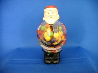 Vintage Glass & Plastic Toy Santa Claus Plastic Head Candy Container Circa 1947