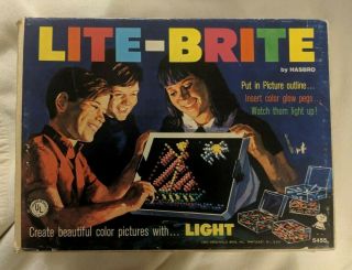 Vintage 1967 Lite Brite Hasbro Light Bright W/ Box,  Sea World Sheets