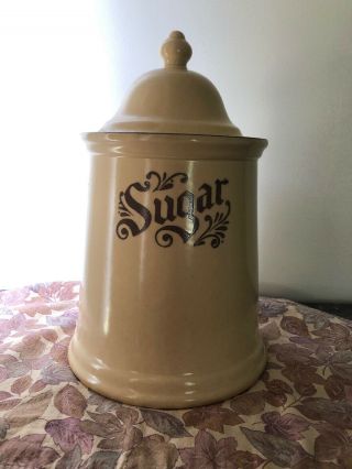 Pfaltzgraff Village Sugar Canister Vintage 10.  5 " Tall With Tapered Sides