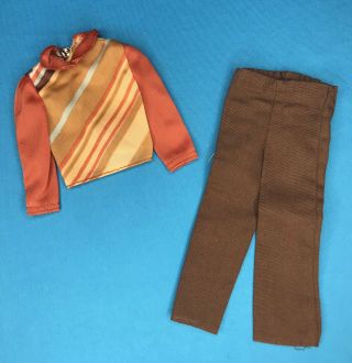 Vintage Ken Doll Mod Best Buy 9703 1970s Brown Outfit Pants,  Top 1977