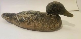 Antique Vintage Victor Mallard Wood Carved Hunting Duck Decoy Moveable Head