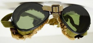 Foster Grant Wwii Us Military Ski Snow Pilot Goggles Sunglasses Vtg