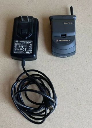 Vintage Motorola Startac Flip Phone With Wall Charger And