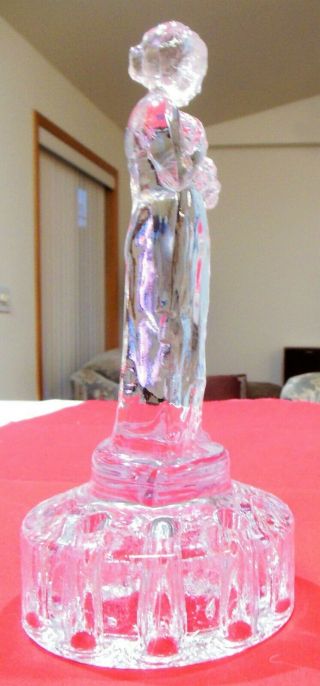 Vintage Cambridge Glass Rose Lady Flower Frog Clear Glass Circa 1927 5