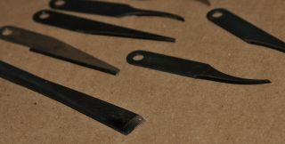 Vtg Warren Tool Whittling & Carving Tools Green Handle Blades Gouges Case Chisel 6