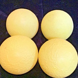 Set Of 4 Vintage Yellow Plastic Trac Balls Wham O 1975