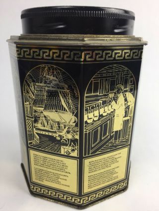 Vintage Japanese Tea Caddy Tin Can Japan Decorative Old Time Scenes England 4