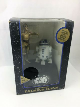 Vintage 1995 Star Wars R2 - D2 And C - 3po Electronic Talking Bank Thinkway Toys