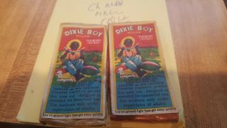 2 Vintage Firecracker Fireworks Dixie Boy Brand 12s 1 - 1/2 " Label