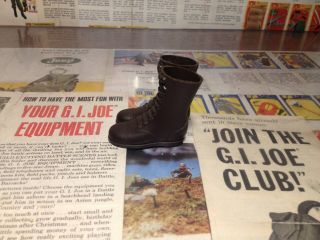 Vintage 1960 ' s GI Joe 1st Issue Tall Brown Rubber Boots 3