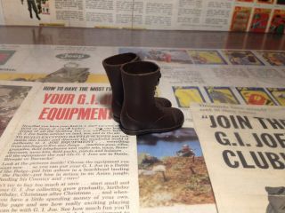 Vintage 1960 ' s GI Joe 1st Issue Tall Brown Rubber Boots 5