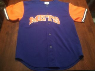 Vintage 90s York Mets Starter Baseball Jersey Mens Large Euc Mlb