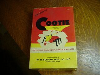Vintage 1949 The Game Of " Cootie " By Schaper Mfg Co Complete
