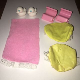 Vintage G1 My Little Pony Scrub - A - Dub - Tub Accessories Shower Cap Ducks Towel