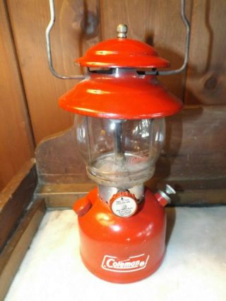 Vintage February 73 Coleman Model 200a Single Mantle Gas Camping Lantern