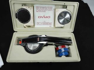 Vintage Dymo 1570 Label Maker W/ 3 Embossing Wheels Extra Tape & Case Euc