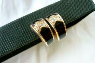 Vintage Jewellery Signed Christian Dior Enamel Earrings Clip On Lovely