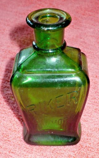 Vintage Green Riker York Bottle (4 1/4 In)