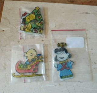 3 Vintage Snoopy Peanuts Charlie Brown Christmas Ornaments