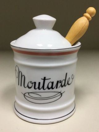 Vintage 1950s Mustard Container Jar Porcelaine D 