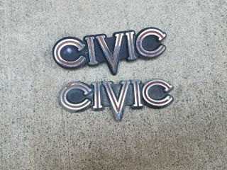 Vintage Honda Civic 1200 Emblem Set Cvcc Sb1