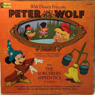 Vintage Disneyland Walt Disney Vintage 1964 Peter Wolf Sorcerer Lp Vinyl Record