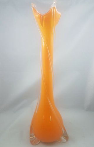 Vintage Alrose Empoli Fratelli Art Glass Vase Made In Italy Slung