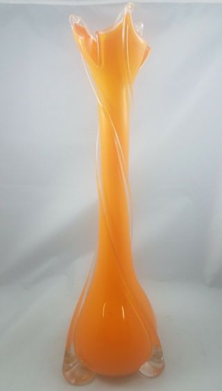 Vintage Alrose Empoli Fratelli Art Glass Vase Made In Italy Slung 2