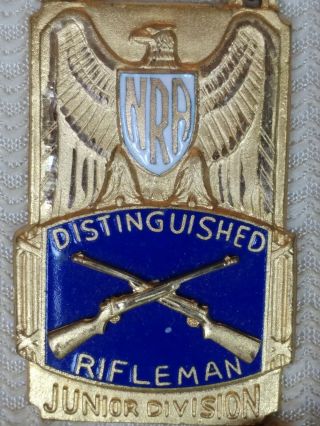 Vintage National Rifle Association NRA junior Div.  Distinguished Medal Pin 2