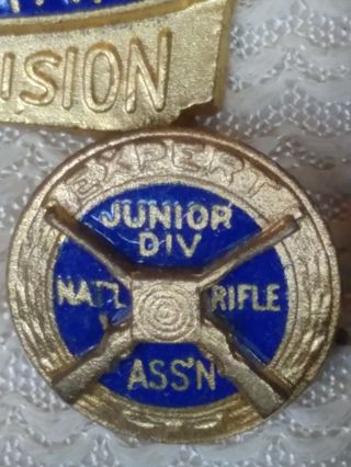 Vintage National Rifle Association NRA junior Div.  Distinguished Medal Pin 3