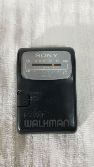 Vintage Sony Srf - 39 Fm/am Walkman Radio W/belt Clip Portable Radio Black